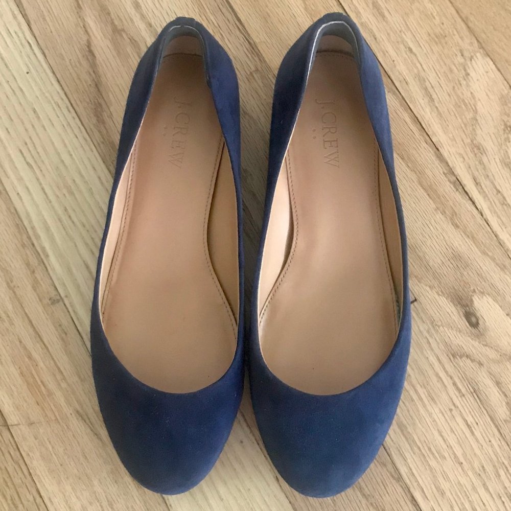 J Crew Navy Suede Flats